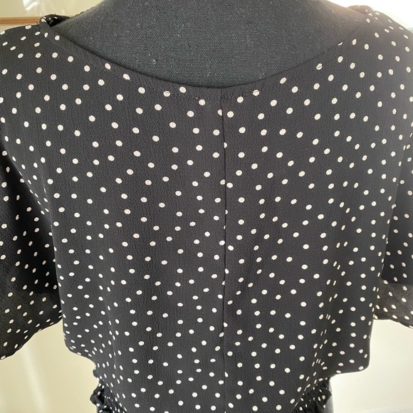 Professional Black and White Polka Dot Blouse - Picture 5 of 8